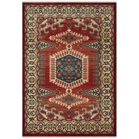 Safavieh Kashan Machine-Made Small Rectangle Area Rug Red & Ivory - 3 ft.-3 in. x 4 ft.-10 in. KSN308Q-3